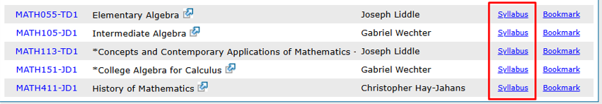 Syllabus link in UAS Online